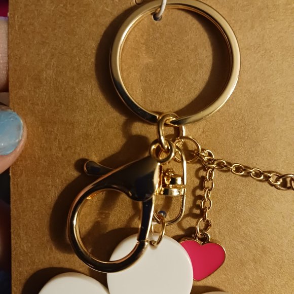 Iron Orchard Daily Smiley Face with charms keychain with hook NWT - Picture 2 of 2
